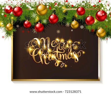 Merry Christmas greeting card. Vector illustration