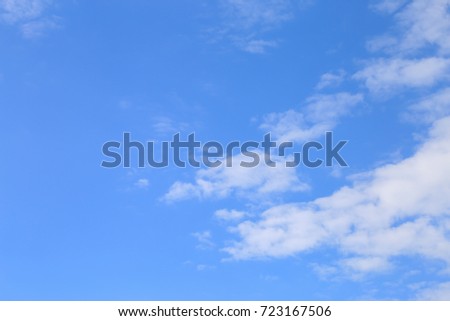 Blue sky with white clouds blurred