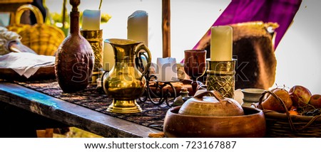 Medieval table Royalty-Free Stock Photo #723167887