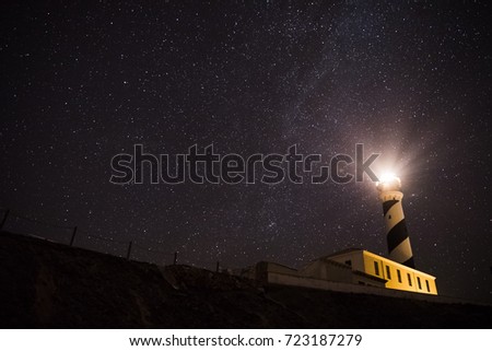 A starry night in a Mediterranean lighthouse