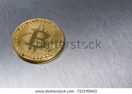 Crypto currency concept - A bitcoin with copy space