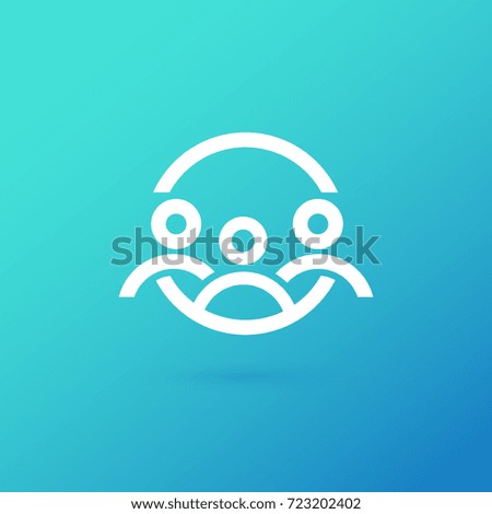 Logo design abstract people vector template. Illustration design of logotype business team symbol. Vector happy man web icon.