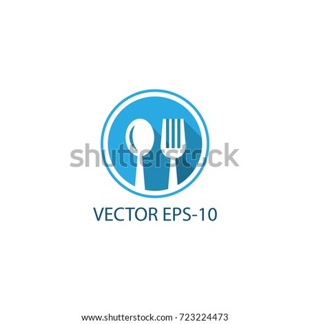 flat icons for spoon and fork,vector illustrations
