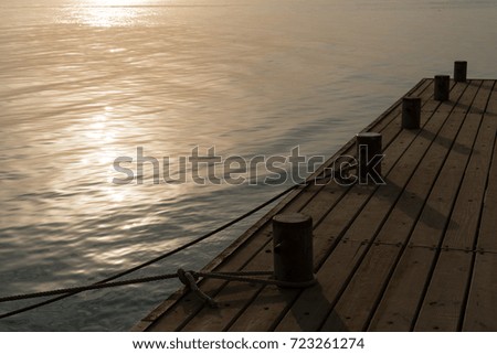 The old wharf at dawn in the morning.
