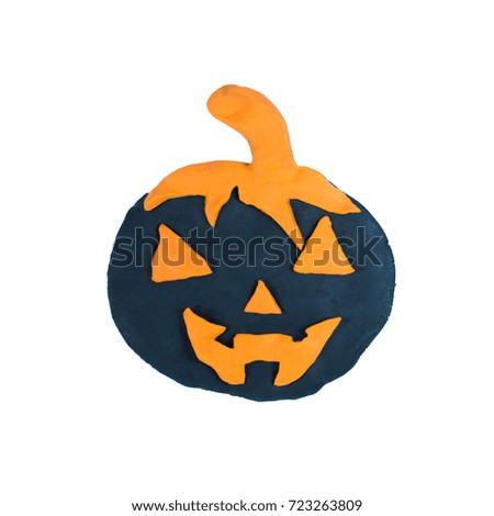 Halloween pumpkins for Halloween days festival create from color clay. 