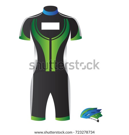 Isolated cycling uniform on a white background, Vector illustration