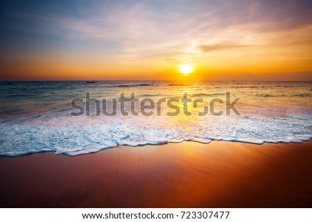 sunset and sea Royalty-Free Stock Photo #723307477