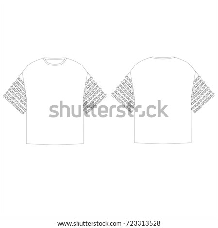 technical drawing sketch t-shirt vector illustration 