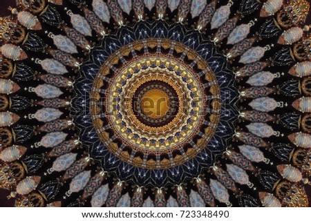 Abstract Colorful Painted Kaleidoscopic Graphic Background in brown collor