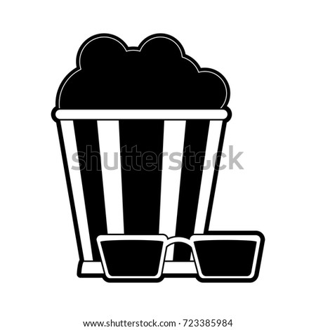 popcorn bucket with 3d glasses icon image 