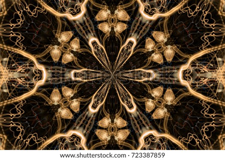 Black and Gold Radial Flower Pattern