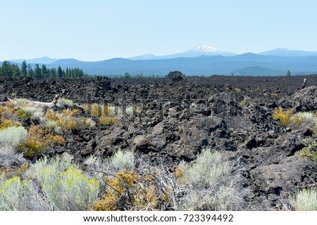 Picture of the volcanic area at Lava Butte (Newberry National Volcanic Monument Bend), Oregon, USA.