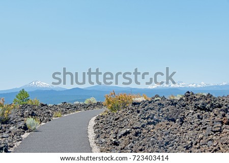 Picture of a volcanic landscape at Lava Butte (Newberry National Volcanic Monument) near Bend in Central Oregon, USA.
