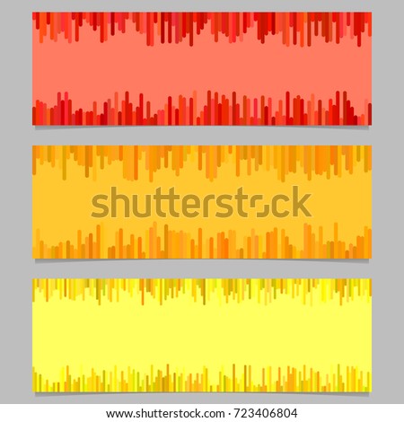 Color banner background template design set - horizontal vector graphic from vertical lines