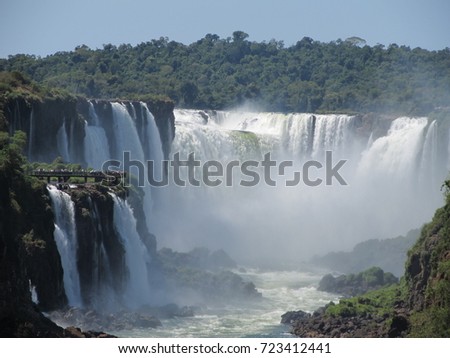 View of the Iguazu Falls, Argentina.