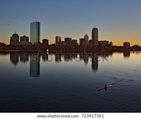 Boston Skyline Waterfront Reflection