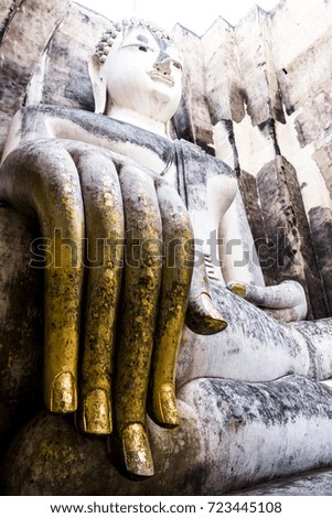 Famous Buddha statue at Sukhothai, Thailand