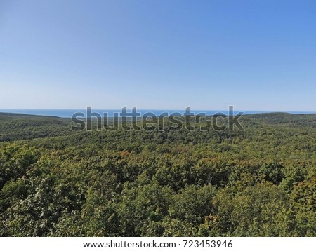 Peaceful landscape shot in Porcupine Mountains State Park Michigan