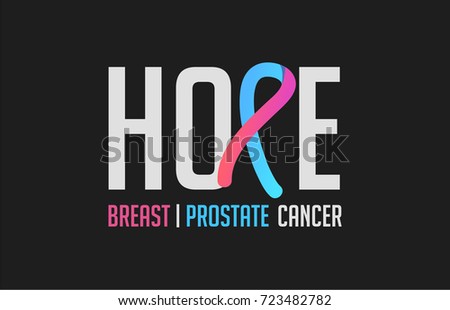 Ribbon cancer awareness logo design. Hope breast, prostate.