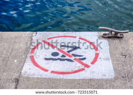 No Swimming Sign at Lake Michigan Chicago