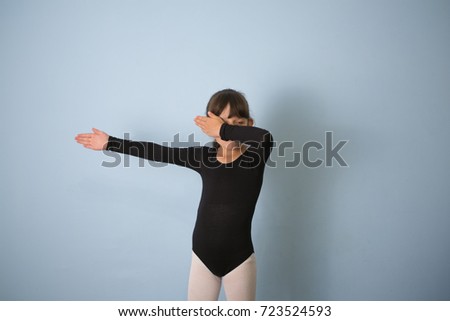 Little girl making dab dance