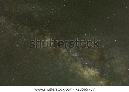 Close up of milky way galaxy with stars and space dust in the universe 