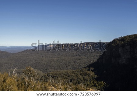 Panoramic view of the Blue Mountains in Australia