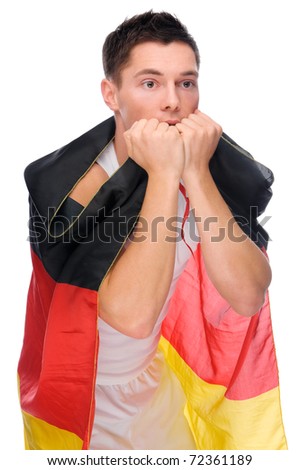 Full isolated studio picture from a german soccer fan