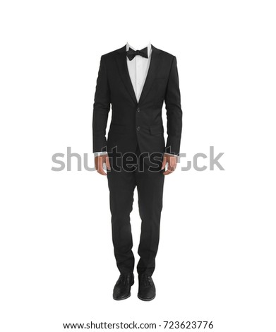 black tuxedo suit - isolated with clipping path Royalty-Free Stock Photo #723623776