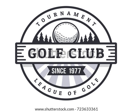 Modern Black And White Golf Badge Logo Illustration