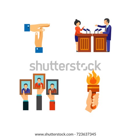 Elections and business icon set