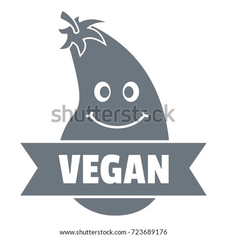 Natural eggplant logo. Simple illustration of natural eggplant vector logo for web