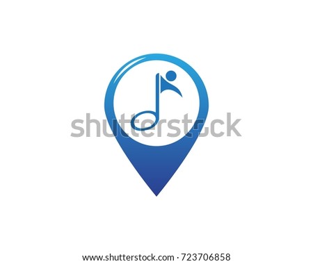 Music Note People Point Logo Design