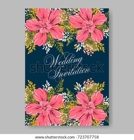 Poinsettia wedding invitation template