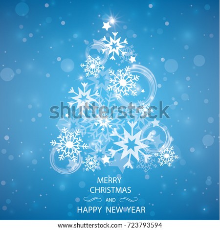 Christmas tree of snowflakes. Vector EPS 10
