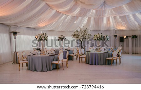 Wedding reception in grey. Wedding decor. decor