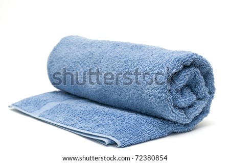 Download Rolled Up Blue Beach Towel On White Background Stock Photos And Images Avopix Com