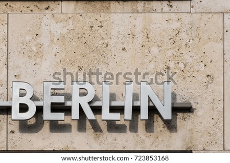 Word Berlin on wall - Berlin capital 3d letters