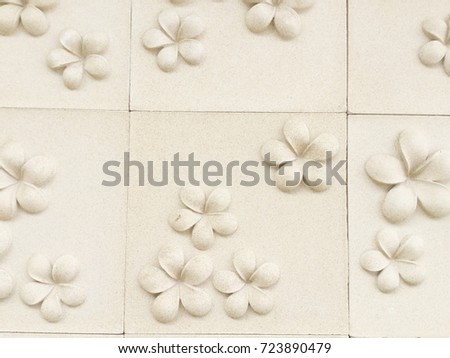 Stucco sand stone wall decor on Frangipani flowers