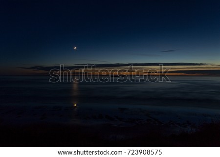 Moon reflection in ocean