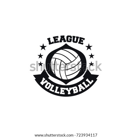 Volleyball sport logo black vector