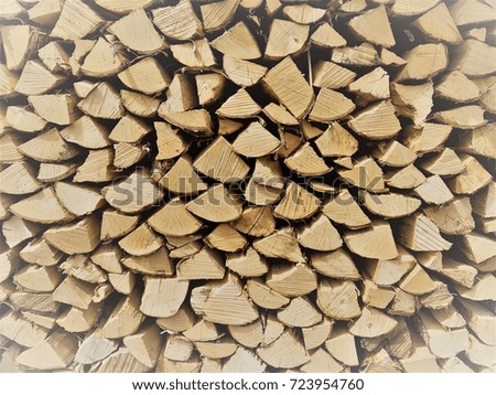 Faded stocked woodpile
