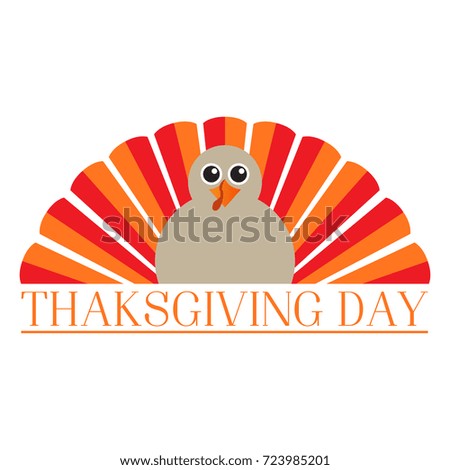 Isolated turkey icon on a white background, Thanksgiving day vector illustration