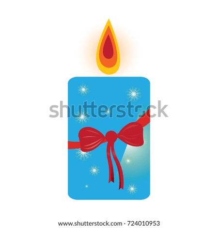 Isolated christmas candle on a white background, Vector illustration