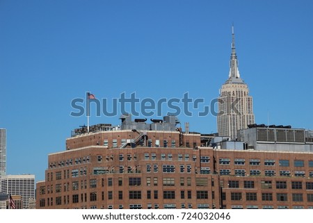 New York roofs and buildings in sunny september day