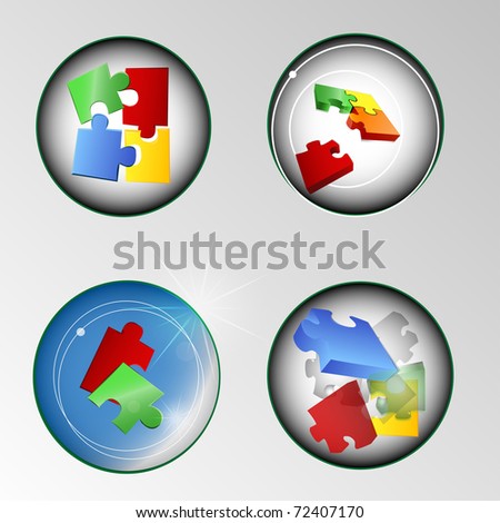 puzzle button vector illustration