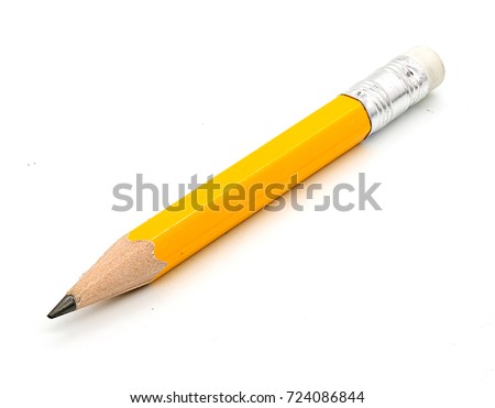 Yellow pencil isolated on white background Royalty-Free Stock Photo #724086844