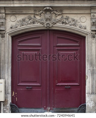 Texture Stacking Distrib - Wood Entrance Door Of Building - Red