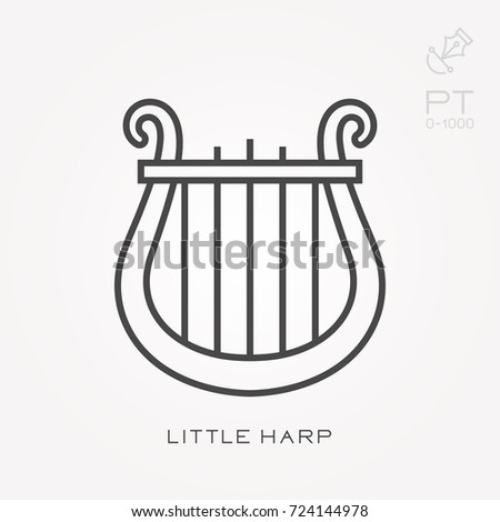 Line icon little harp