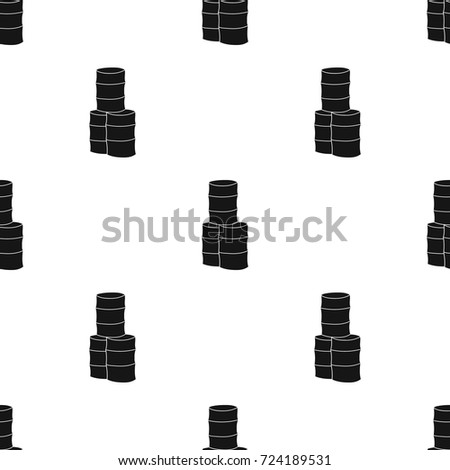 Barricade from barrels icon in black style isolated on white background. Paintball symbol stock vector illustration.